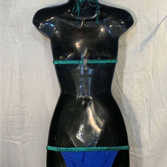Veve Handmade Custom Blue/Green Beaded Mermaid Bikini Set Custom Mermaid Bikini - Picture 6 of 13